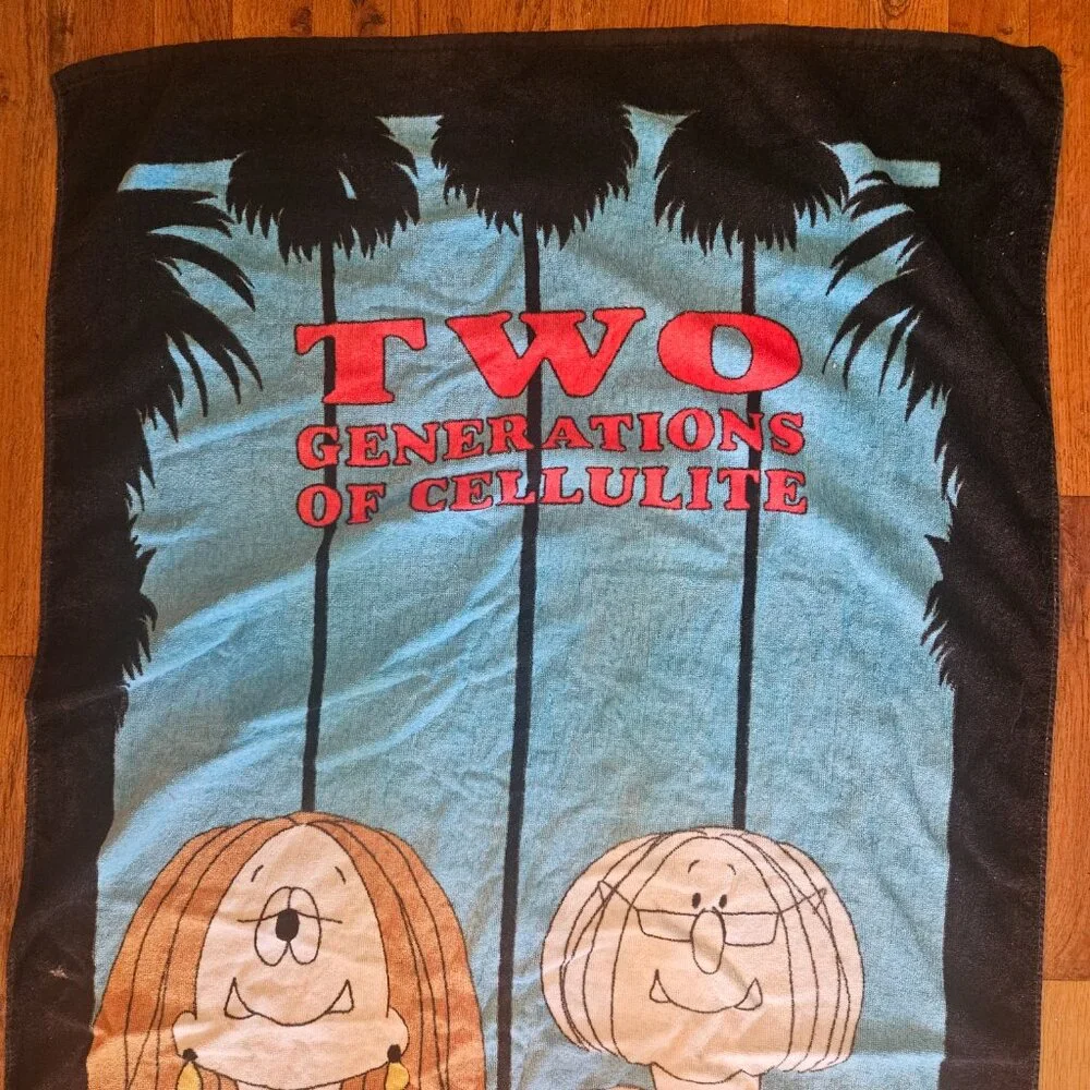 Vintage 90s 1992 Cathy Guisewite Studio comic cartoon beach bath towel cotton